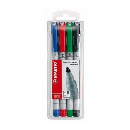OH-PEN NON PERMANENT 4 FEUTRES MOYENS COLORIS ASSORTIS