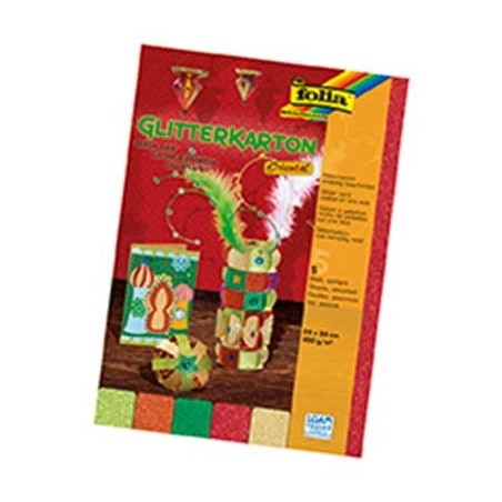 PQT 5 FS PAPIER PAILLETTES 24X34CM 300GR MOTIF ORIENTAL