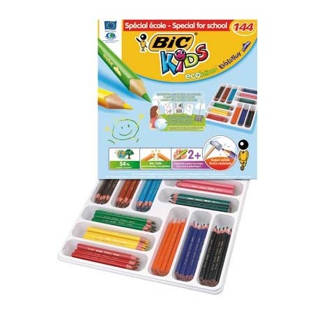 KIDS EVOLUTION TRIANGLE CLASSPACK 144 CRAYONS COULEURS ASSORTIS