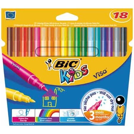 VISA 880 18 FEUTRES COLORIS ASSORTIS
