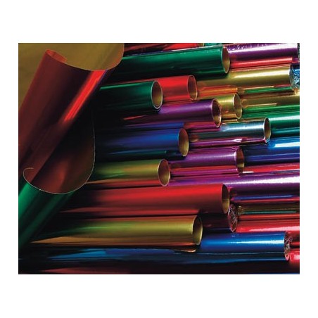 ROULEAU 0,80X0,50M PAPIER ALU 2 FACES OR/ROUGE