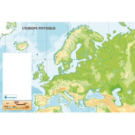 CARTES MURALES Europe physique 120x80 effaçable à sec
