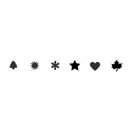 CASSETTES 6ass sapin,soleil,flocon,étoile,c½ur,feuille