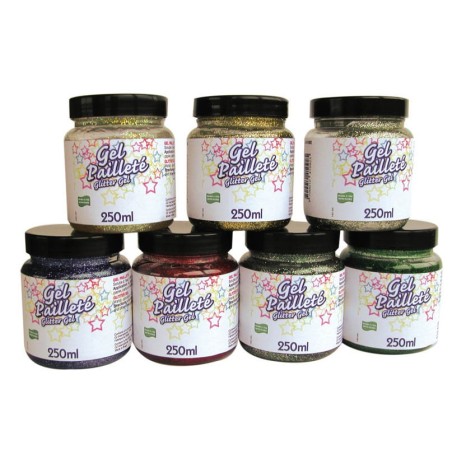 GEL PAILLETE FLACON 250ML  bleu