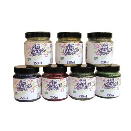 GEL PAILLETE FLACON 250ML  vert