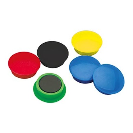 6 AIMANTS RONDS COLORIS ASSORTIS Ø20MM