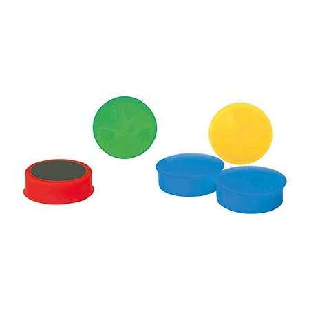 5 AIMANTS RONDS COLORIS ASSORTIS Ø25MM