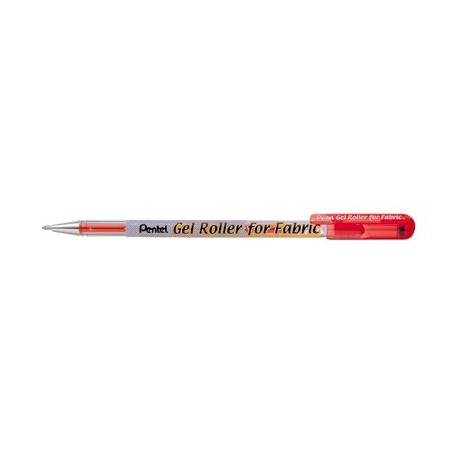 ROLLER ENCRE GEL POUR TISSUS, POINTE LARGE 1 mm, ENCRE ROUGE