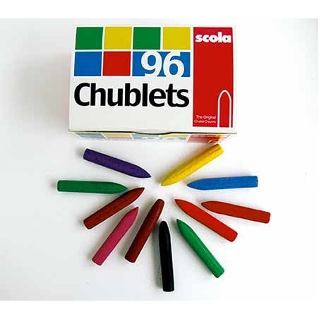 CHUBLETS 96 CRAYONS A LA CIRE COLORIS ASSORTIS