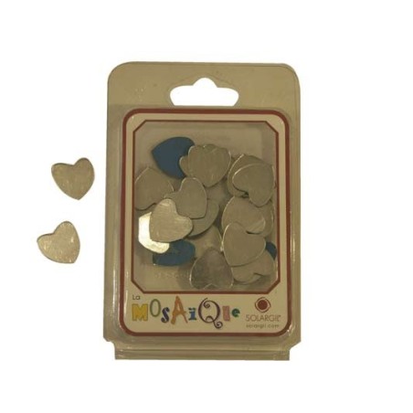 MOSAIQUE PLASTIQUE MIROIR C¼UR  LOT de 21 environ