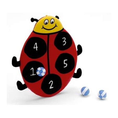 CIBLE VELCRO coccinelle dim 36x28cm + 3 balles velcro