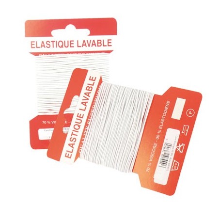 FIL ÉLASTIQUE FIN BLANC 10M