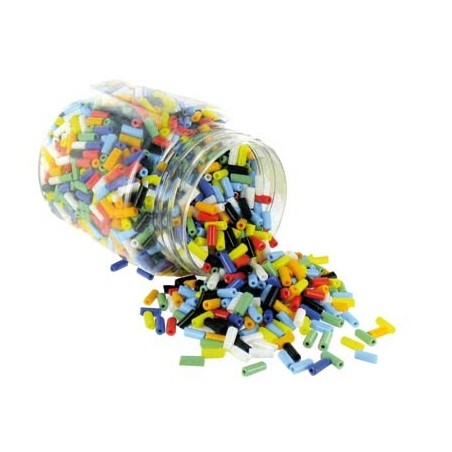 PERLES TUBES OPAQUES ASSORTIES BOCAL 400gr