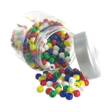 1 000 PERLES CASSIS PLASTIQUES OPAQUES COLORIS ASSORTIS