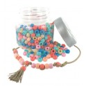 1 000 PERLES CASSIS PLASTIQUE COLORIS PASTEL ASSORTIS