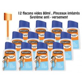 12 FLACONS VIDES AVEC PINCEAU