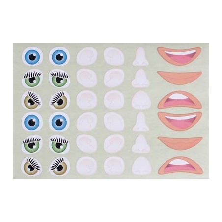 720 GOMMETTES YEUX BOUCHES NEZ