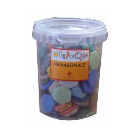 MOSAIQUE HEXAGONALE SEAU 600gr TOUTES COULEURS Assorties