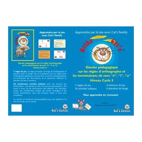 ORTHO CAT'S 1 CYCLE 3 - LES TERMINAISONS dossier pédagogique complémentaire