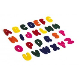 ABECEDAIRE FEUTRINE 1MM 54 LETTRES 4CM COUL ASS