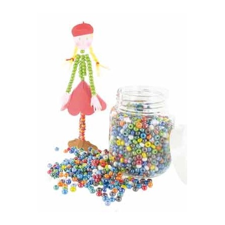 500G PERLES ROCAILLES 5MM OPAQUES LUSTRÉES ASSORTIES