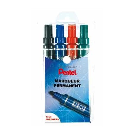 N50 4 MARQUEURS POINTE CONIQUE COLORIS ASSORTIS