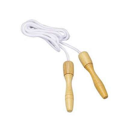 CORDE A SAUTER COTON POIGNEES BOIS long 2,40m