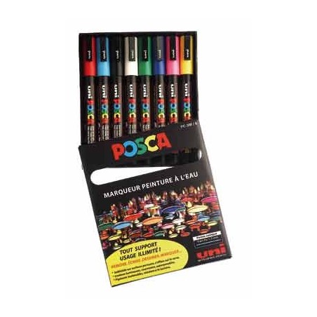 POSCA PC-3M 8 MARQUEURS COLORIS ASSORTIS