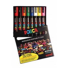 POSCA PC-5M 8 MARQUEURS COLORIS ASSORTIS