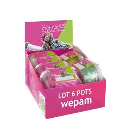 LOT DE 6 POTS WEPAM  ASSORTIS 145GR