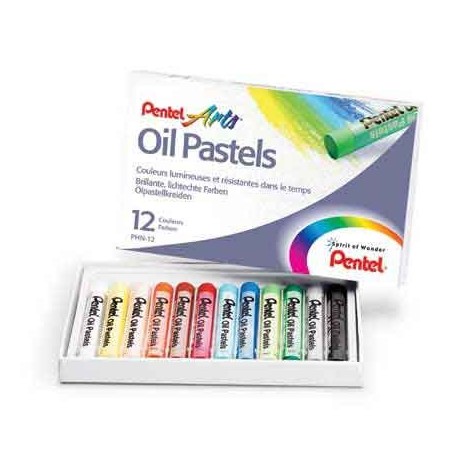PENTEL ARTS 12 PASTELS COLORIS ASSORTIS