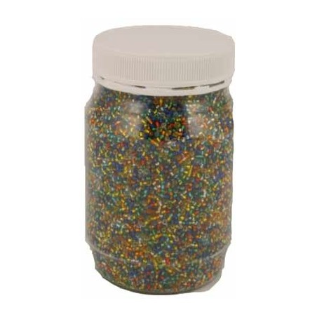 500G PERLES ROCAILLES 2,5MM TRANSPARENTES ASSORTIES
