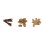 LOT DE 3x50g objets déco bois Rondelles-Brindilles