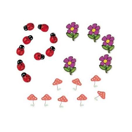 MINI FORMES BOIS LOT CHAMPETRE 39 pièces assorties