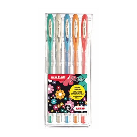 POCH 5 STYLOS GEL COUL PASTELS ASSORTIS