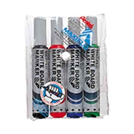 MAXIFLO BISEAU 4 MARQUEURS COLORIS ASSORTIS
