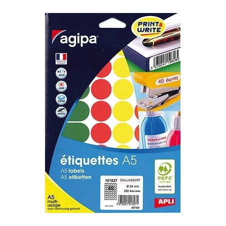 280 PASTILLES Ø24MM COLORIS ASSORTIS