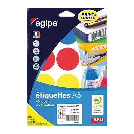 84 PASTILLES Ø45MM COLORIS ASSORTIS