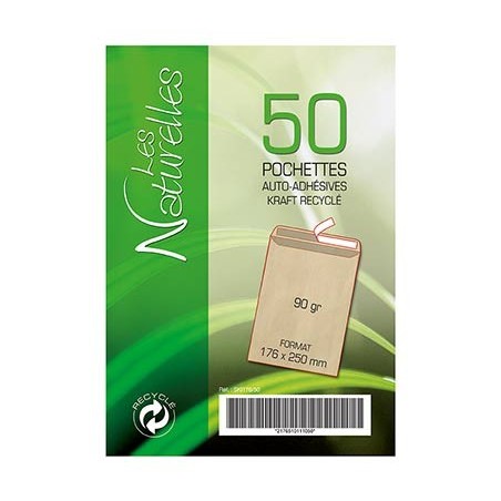 50 POCHETTES KRAFT 176X250MM