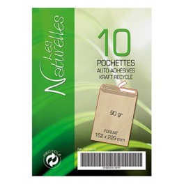 10 Pochettes - Papier Kraft - 162X229 Mm - 90G - Gpv 6280 pas cher